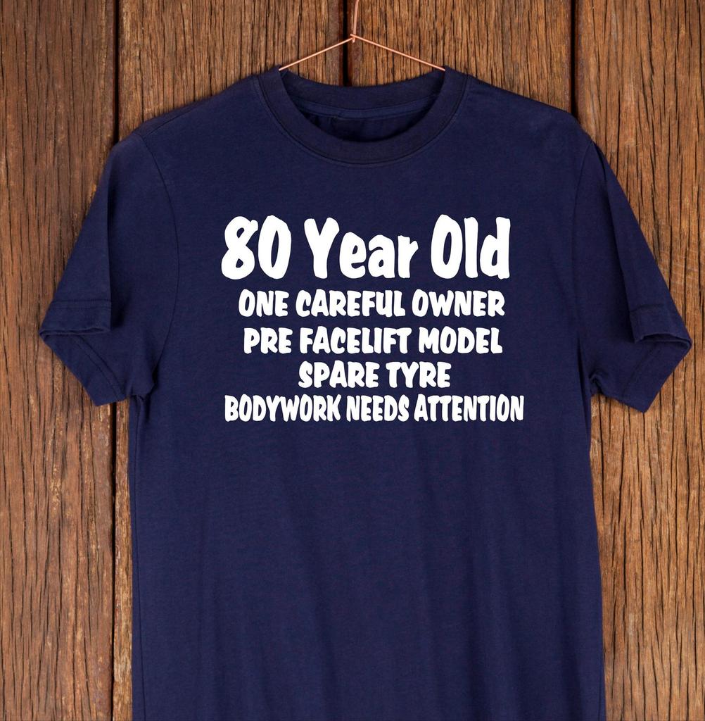 Funny 80th Birthday Shirt – One Careful Owner Bodywork Needs Attention, 80 Year Old Birthday Gift, Turning 80 T-Shirt, 80th Birthday Idea