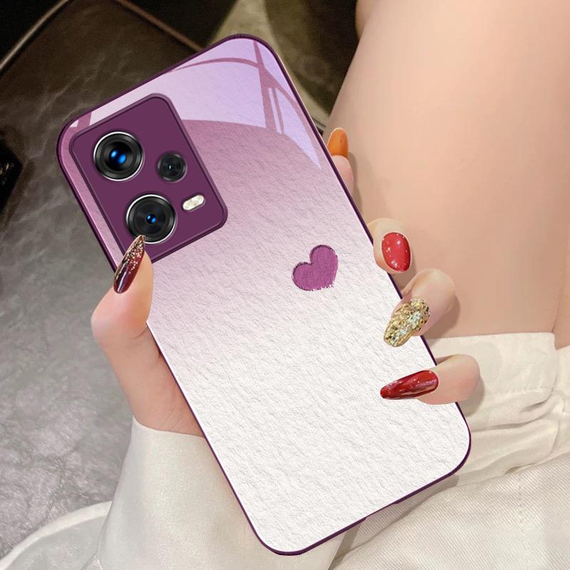 Beiwen Love Purple For Xiaomi 14 Ultra 13 Lite Redmi Note 13 11 Pro 12 Plus Poco X6 3 Pro F4 6 GT Tempered Glass Phone Case