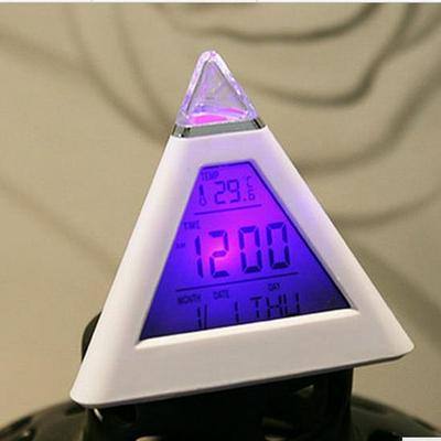 Color-Changing LED Triangle Alarm Clock - Creative Decompression Design
