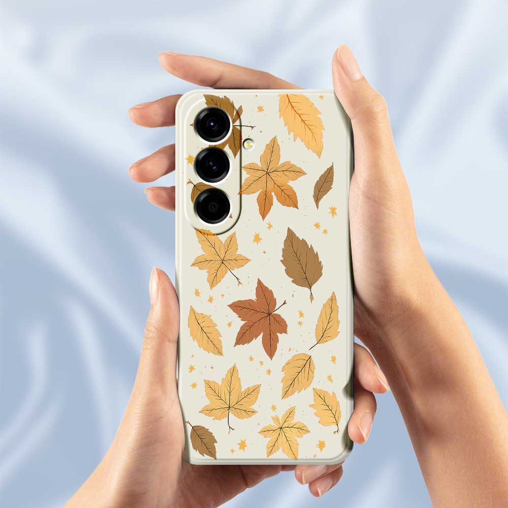 For Samsung Galaxy A56 5G Case Maple Leaves Pattern Printing Straight Edge TPU Phone Back Cover