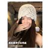 Women Japanese Style Hollow Flower Knit Beanie Autumn Winter Warm Hat