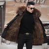 New fur integrated large size pie overcome men's medium and long fur jacket winter hooded