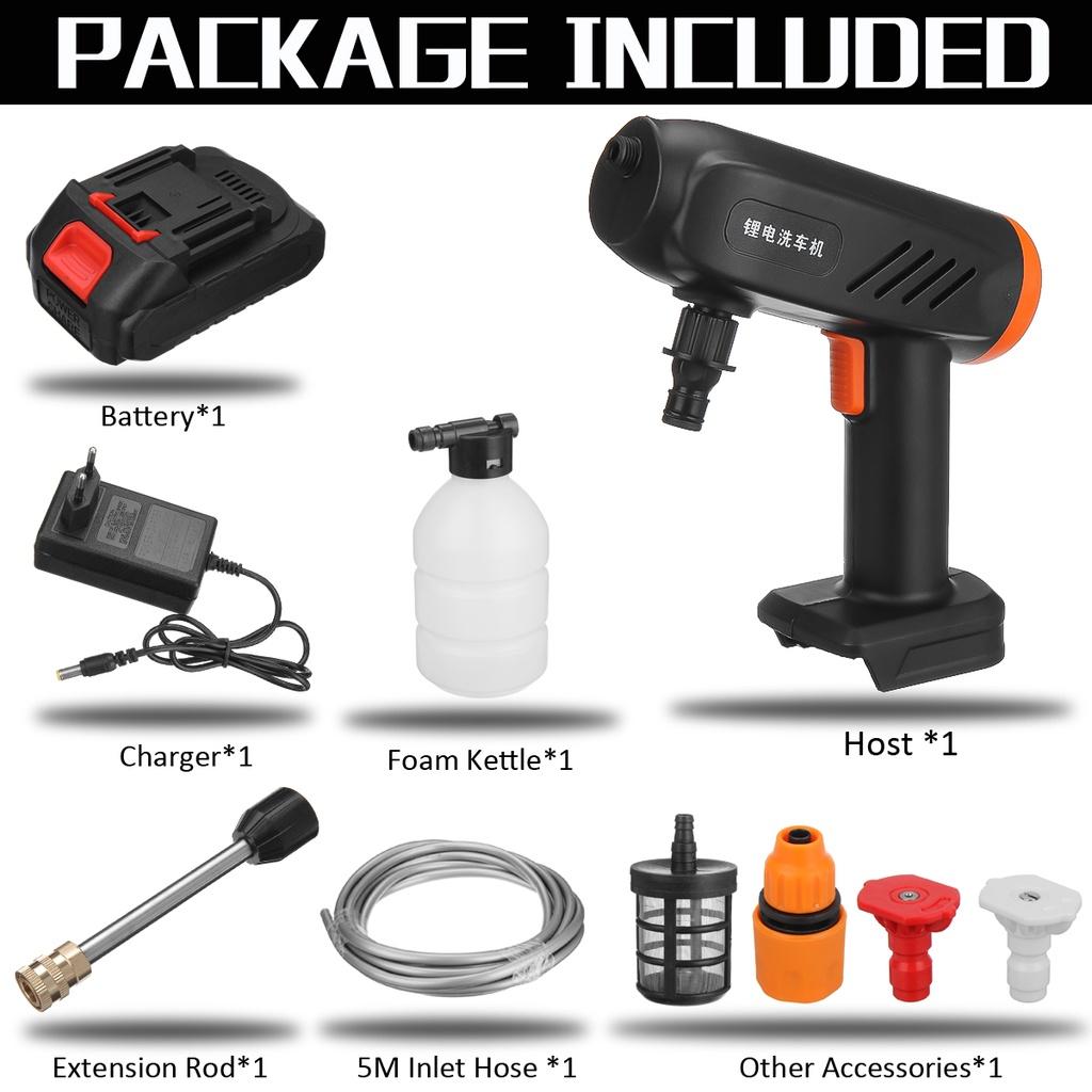 65Bar 88VF 1500W Li-ion Battery Portable Water Cleaner For 18V Battery High Pressure Cordless Washer Car Wash Spray Guns