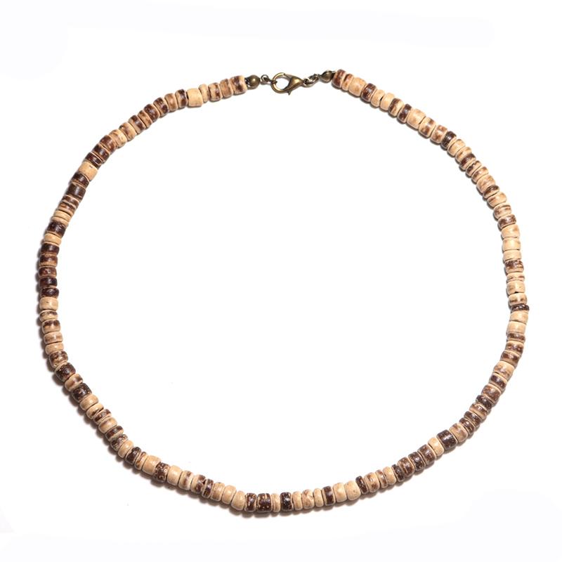 

Minimalist Mens Necklace Natural Wenge Wood Collar Boyfriend Gift 4/6/8mm Disc Beads Erkek Kolye Neck Accessories Choker Collier