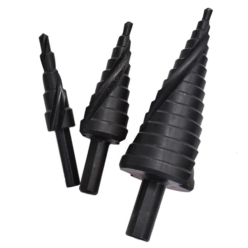 Spirals Grooved Peeling Drill with Round Shank, Sheet Metal Drill Bit, Step Drill for Metal, Taper Drill Diameter 4-32mm