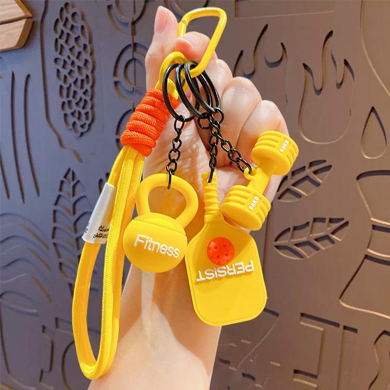 Portable 1 PCS PVC Pickleball Bag Tag Keyring Cute Lightweight Pendant for Car Keychain Backpack Pickleball Fans Creative Gift