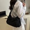 Pleated Nylon Shoulder Bag Multiple Pockets Hobo Bag Sweet Bow Crossbody Bag  Women