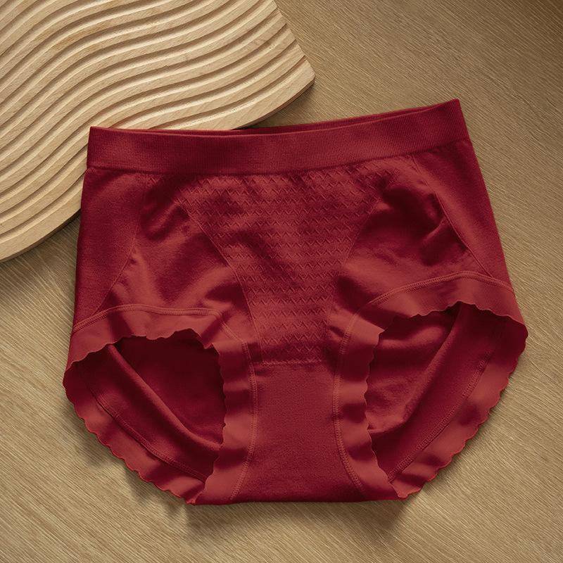Big Size Women Spring and Autumn Year Red High Waist Belly Lift Hip Antibacterial Crotch Triangle Briefs