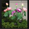 3 LED Lights Solar Lotus Light Solar Powered LED Lighting LED Lawn Light Plug In Light Lotus Design Floral Lamp