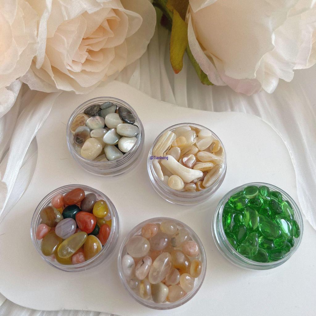 Handmade Artistic Agate Glass Ornament: Natural Rain Flower Stone Pebbles