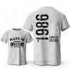 T-shirts Rétro pour Homme pour le 40ème Anniversaire: Fabriqué en 1986 Toutes les pièces d'origine Avant et 40 Édition Limitée Graphique Arrière T-shirts à Manches Courtes