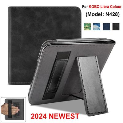 Hand Support N428 Smart Cover PU Leather Protective Shell for Rakuten KOBO Libra Colour 2024