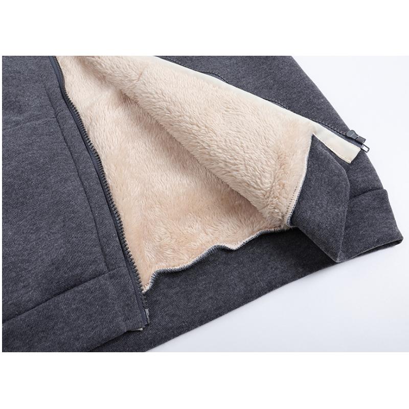 HI-FASHION Plus-size Woolen Solid Color Jacket Autumn Winter Thicken Slim Long-sleeved Outwear Women's All-match Brushed Hooded Coat
