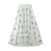 Spring Sequined Butterfly Gauze Skirt Skirt High Waist A-line Skirt Drape Mid-length Mesh Fairy Skirt