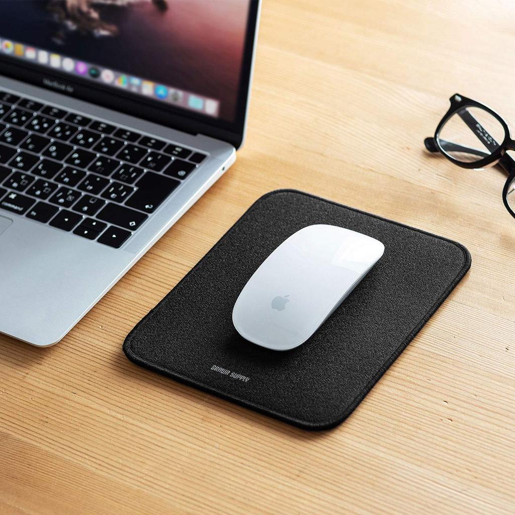 Sanwa Supply Mouse Pad with Wrist Simple Cushion, Small, Rest, Small, Design, Black, MPD-NS4-S