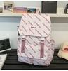 School bag high value letter back couple solid color casual simple light outdoor large capacity