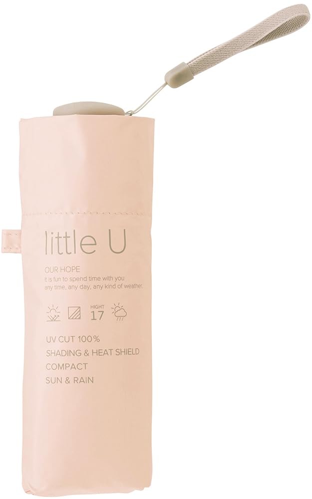 Because Folding Perfect for Sun and PU Perfect for Sun and Heat Umbrella, 50cm, Rain, Lightweight, Leather, Rain, Protection, Pink, B-095789
