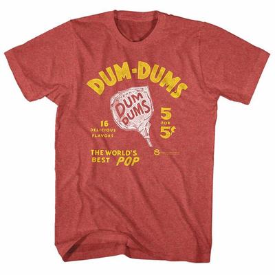 Dum Dums World's Best Pop Red Heather T-Shirt für Erwachsene