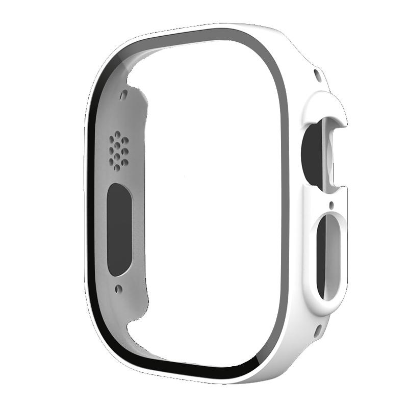 Glass+case For Apple Watch Ultra/Ultra 2 49mm Strap Smartwatch PC Bumper+Screen Protector Tempered Cover for Iwatch Series Ultra