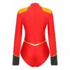 Women Long Sleeve Tassel and Rhinestone Decoration Bodysuit Braided Trim Back Zipper Jumpsuit for Circus Performance Cosplay Themed Party
