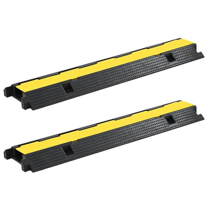 VidaXL Rampe de protection de câble 2 pcs 1 canal caoutchouc 100 cm 142833