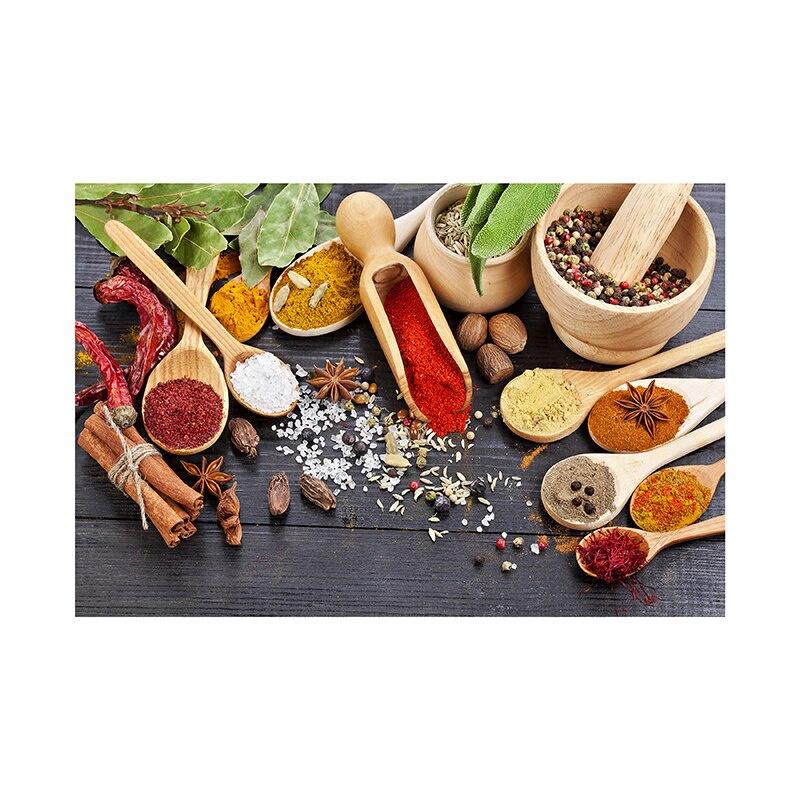 Grains Spices Spoon Peppers Canvas Painting Kitchen Decor Posters Print for Dining Room Wall Art Pictures Home Art Decor