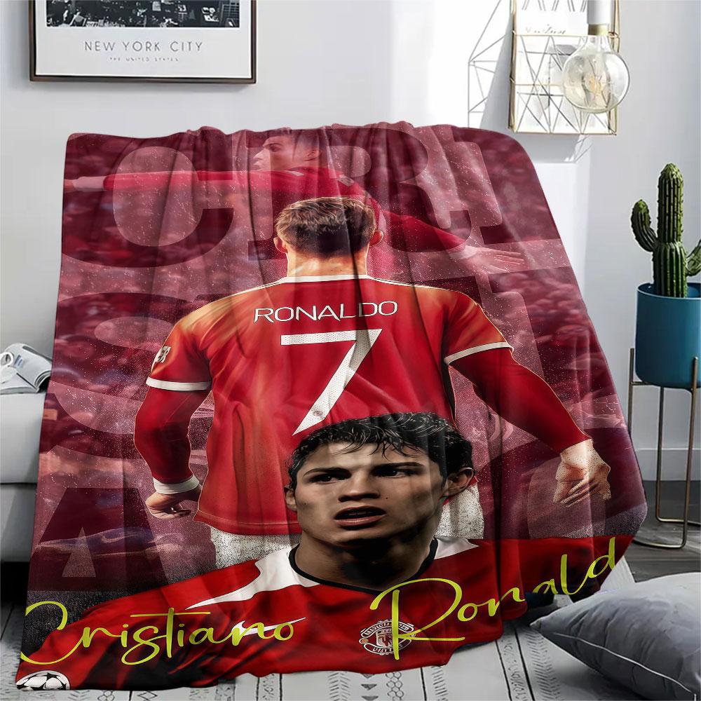 1PC CR7 Patterned Flannel Blanket Suitable For All Seasons for Home Decor Warmth and Comfort Gifts Holiday Present