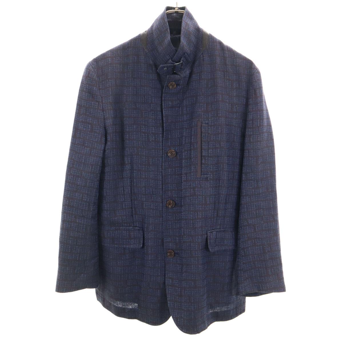 

LANVIN LA COLLECTION Made in Japan Linen Blend Check Pattern Jacket 48 Men s Used