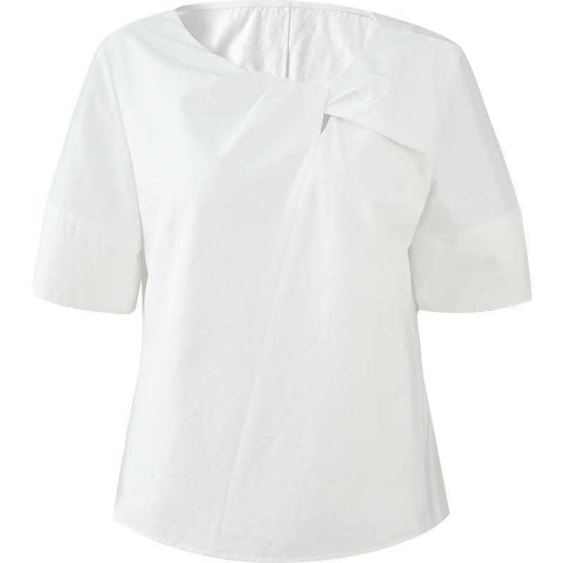 Yalida French Twisted Loose Short Sleeve Shirt