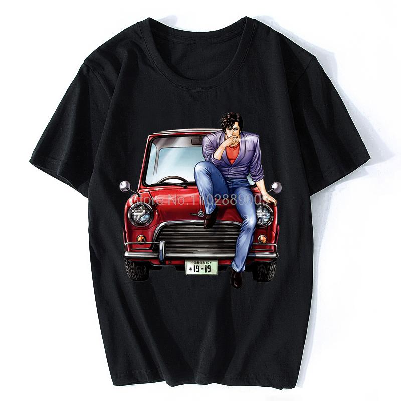 

Men Clothing Nicky Larson City Hunter Anime Printed T-shirt Tops Summer Cartoon Tshirt Men Cotton T Shirt Tees Casual Streetwear XL