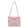 Trend largecapacity bow tote bag new fashion woven shoulder bag casual simple bag