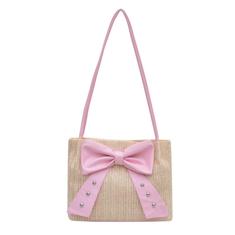 

Bow bag women s summer new large-capacity small fresh shoulder bag fashionable casual cute tote bag