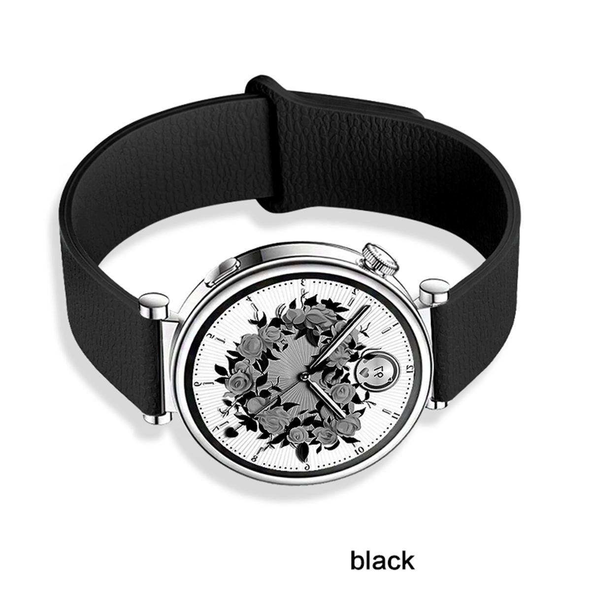 

14/18/20/22mm Universal Band for Samsung galaxy 7/6/5/4 Magnetic Strap for Garmin Lychee Pattern Silicone Bracelet for Xiaomi 14mm