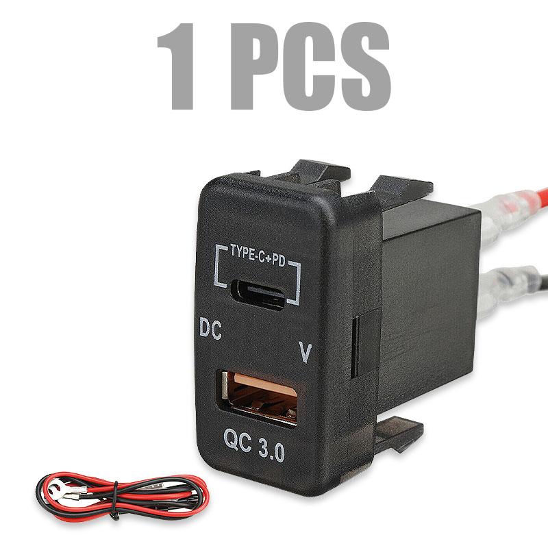 Type-C USB Charger Adapter&Voltmeter for Toyota Tacoma 4Runner Tundra RAV4 Landcruiser 75 76 78 79 100 Hilux Prado 120 HIACE