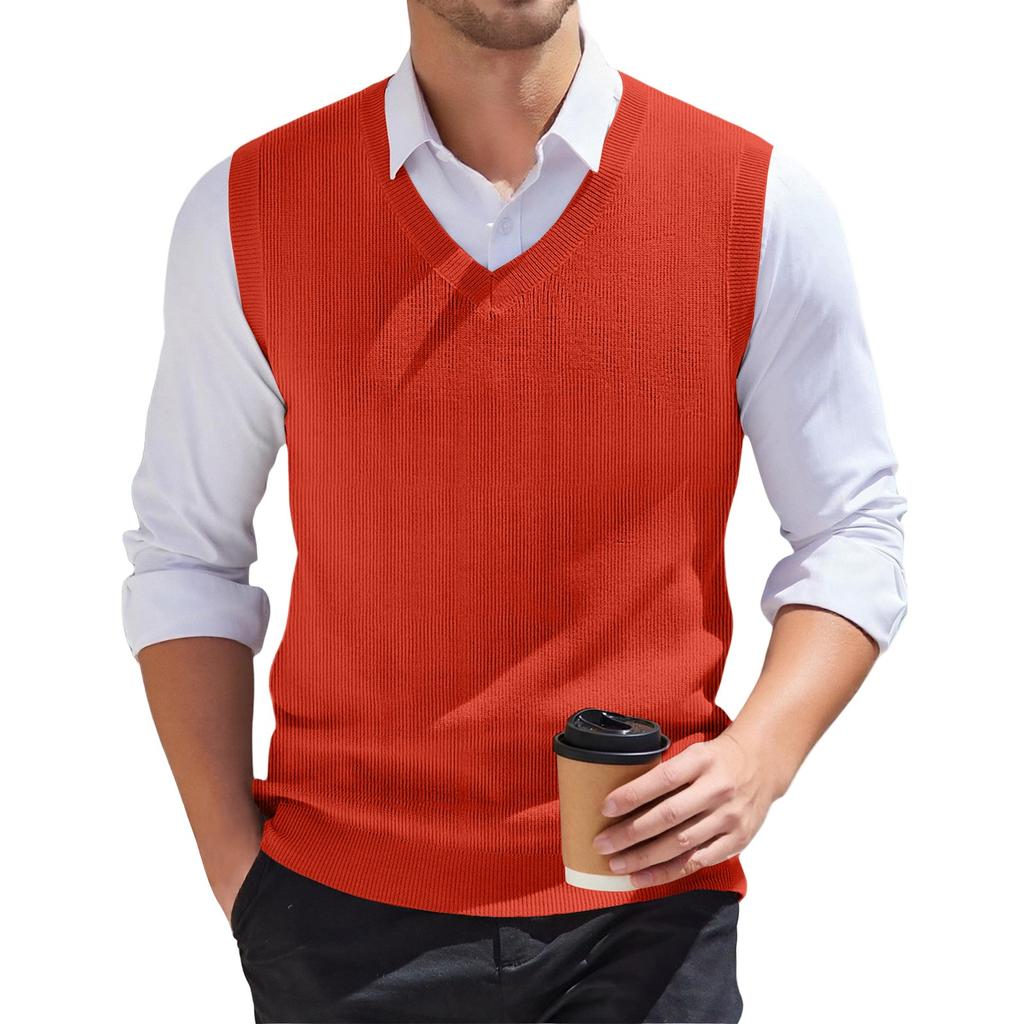 Men's V-neck Vest Sleeveless Knitted Pullover