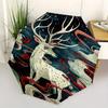 Deer Fantasy Theme Automatic Open/Close Fashion Umbrella, Portable 3 Fold Compact Umbrella for Men & Women, Valentine's Day Mother's Day Gift0725038