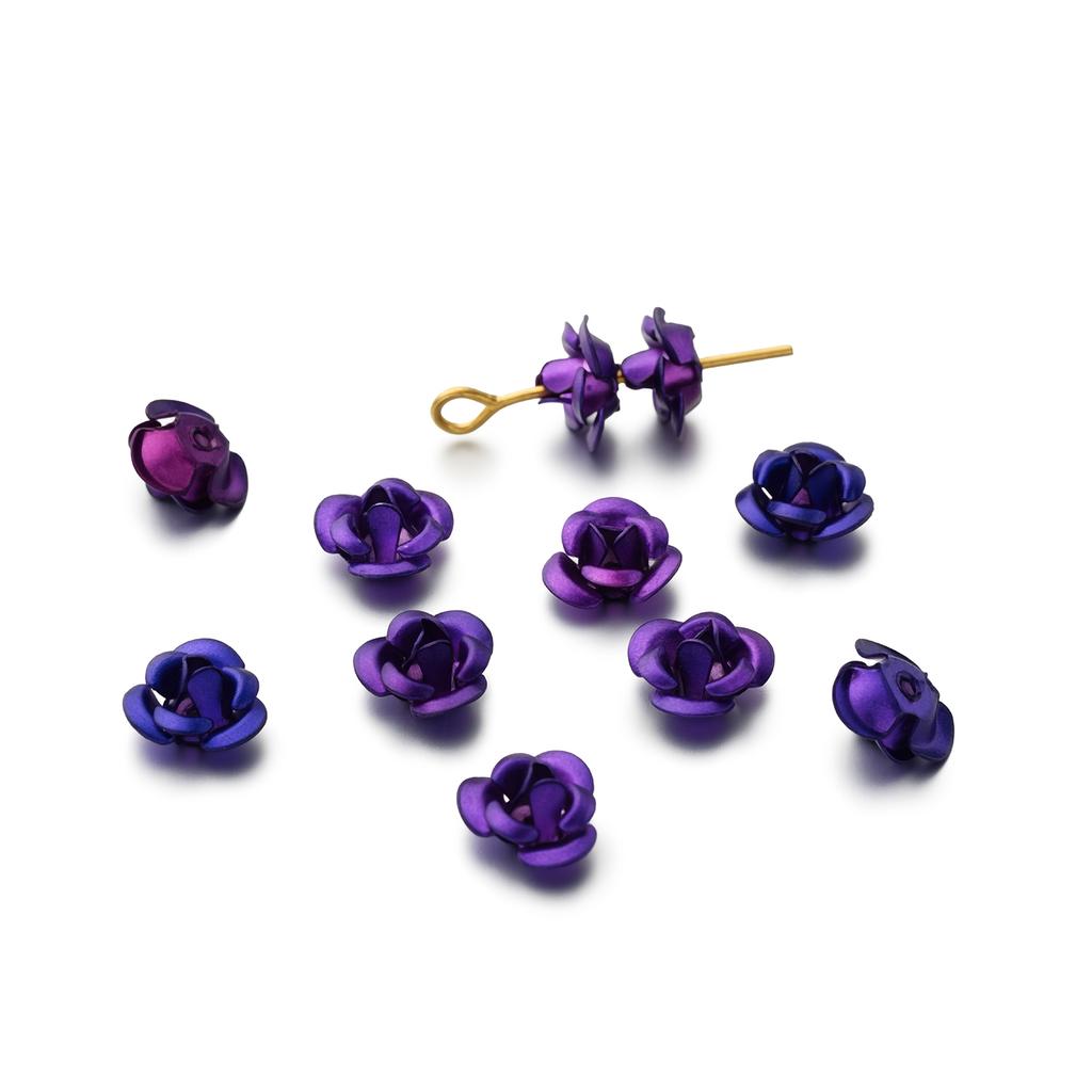 30/50pcs 7/9/11 mm Aluminum Flower Spacer Beads Colorful Loose Bead for Bracelet Earrings Jewelry Making Accessories