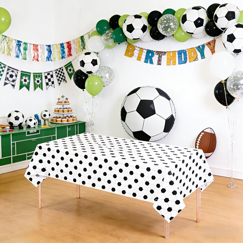 Soccer Tablecloth, Green Lawn Soccer Field Design, Home and Dining Room Decor Tablecloth, Fan Living Room Decoration,Soccer Game