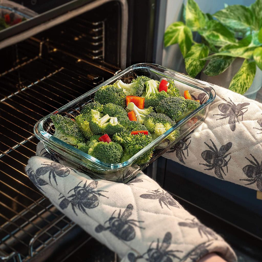KADAX 3L+3L glass baking dish, rectangular, 39 x 23 cm