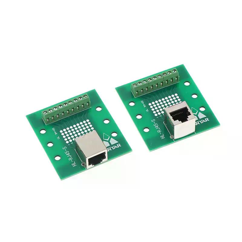 Adaptador Terminal RJ45 Cat5e Cat6 Placa Adaptadora Puerto de Red Accesorios de Montaje en Carril Guía DIN35