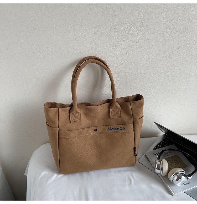 

Japan and Korea casual canvas tote bag women s 2025 new lightweight large-capacity shopping bag fashion underarm shoulder bag