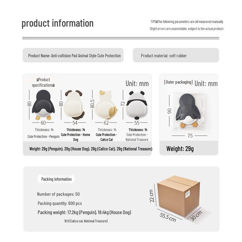 Söt husdjursdörr & Väggkollisionsskydd – Mjuk Gummistoppare för Handtag & Apparater