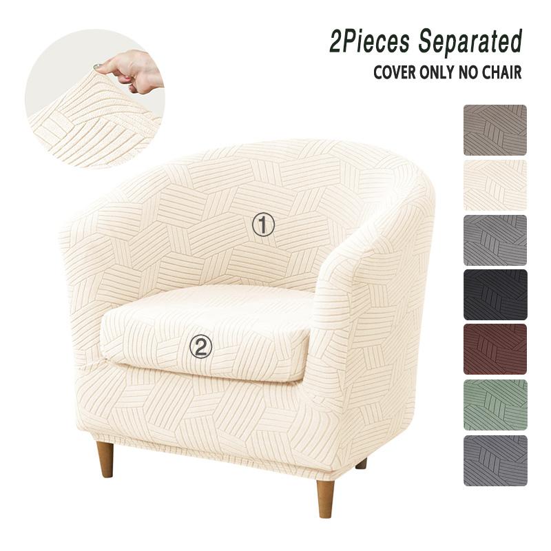 

Split Design Club Chair Slipcover Jacquard Stretch Tub Chair Covers for Living Room Single Armchair Covers Furniture Protector