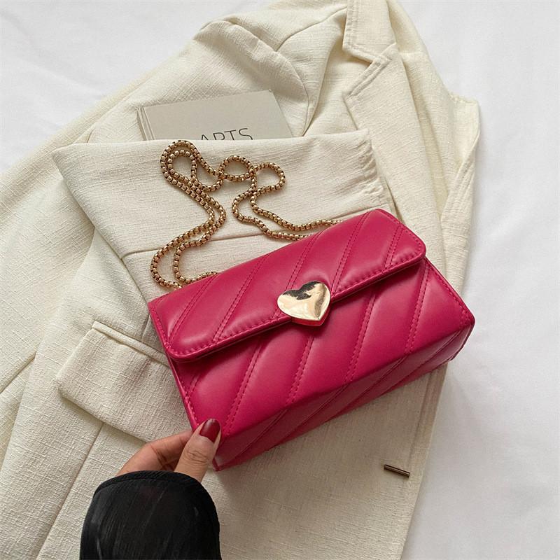 Stilvolle gesteppte PU-Handtasche für Damen in Schwarz, Khaki, Pink und Weiß. Perfekt für den lässigen Chic.