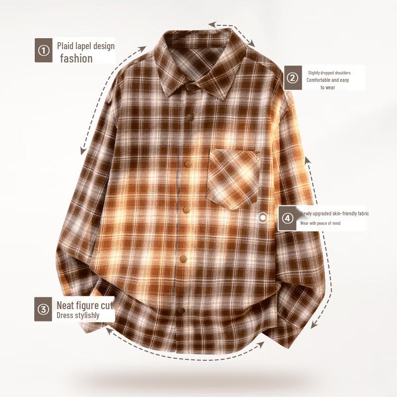 VANCL Men's Long Sleeve Retro Plaid Flannel Shirt
