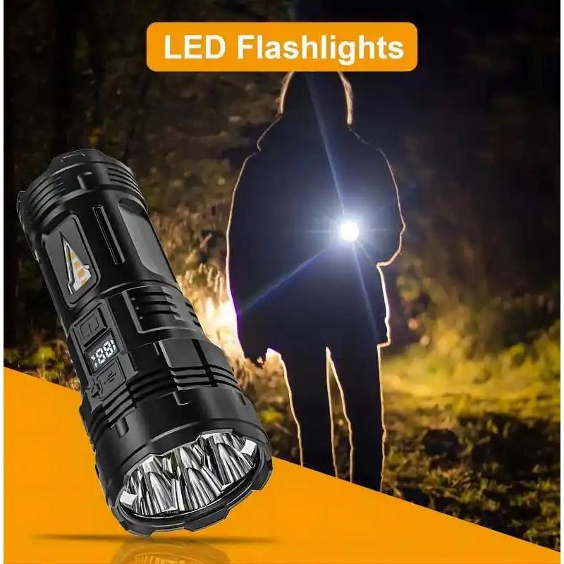 Leistungsstarke Taschenlampe mit 7 Lampenperlen Super Taktisches Licht mit COB Seitenlicht Campinglaterne Wiederaufladbare LED Taschenlampe