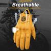 Yellow Classic Goat Leather Motorcycle Gloves With Hole Summer Cycling Bicycle Riding Gloves For Motorcyclist Protective Gloves
