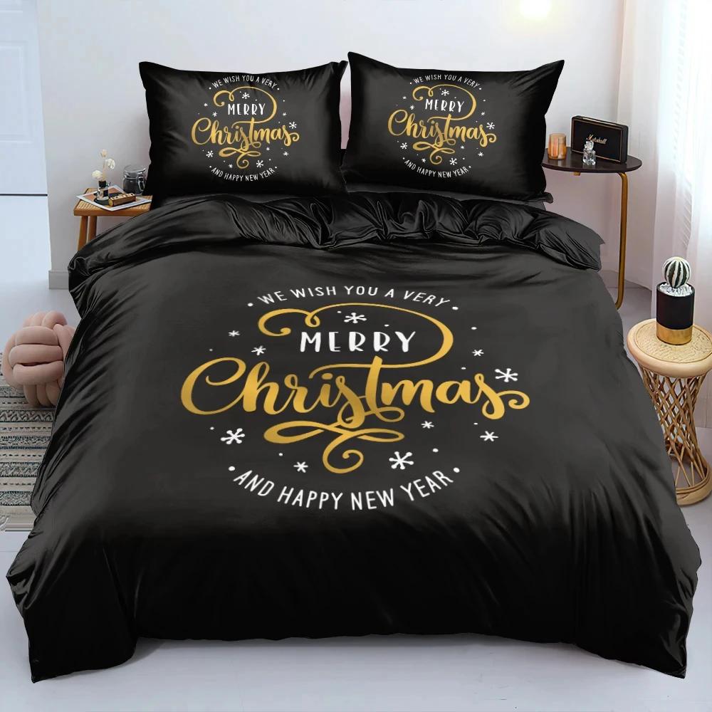 3D Merry Christmas White Bedding Sets Xmas Duvet/Quilt Cover Set Polyester Comforter Cover King Queen Full Twin Red Bow Beige
