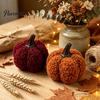 Plush Pumpkin Decor Mini Artificial Decoration, Fall 3D Stuffed Decorative Fabric Pumpkins Ornament for Autumn Halloween Thanksgiving Decoration Teddy