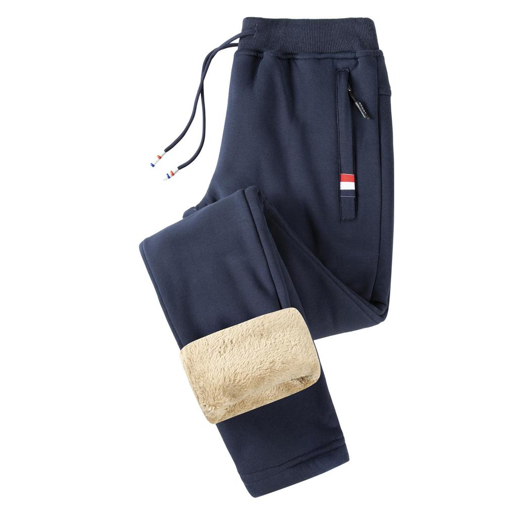 Men's Fleece-Lined Casual Plus Size Cuffed Sweatpants - Thick, Versatile, Outdoor & Trendy